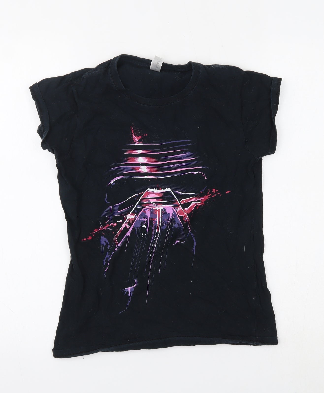Womens UK Size S Gildan Black Basic T-Shirt