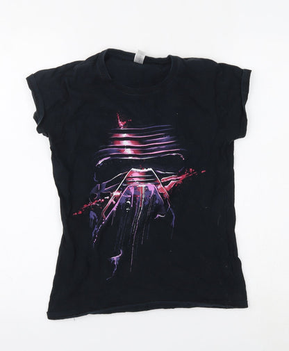 Womens UK Size S Gildan Black Basic T-Shirt