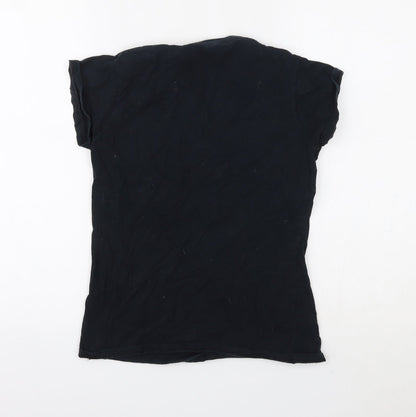 Womens UK Size S Gildan Black Basic T-Shirt