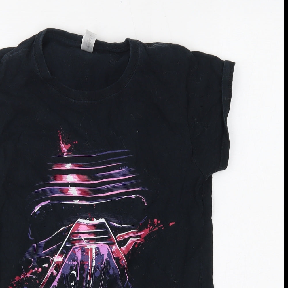 Womens UK Size S Gildan Black Basic T-Shirt
