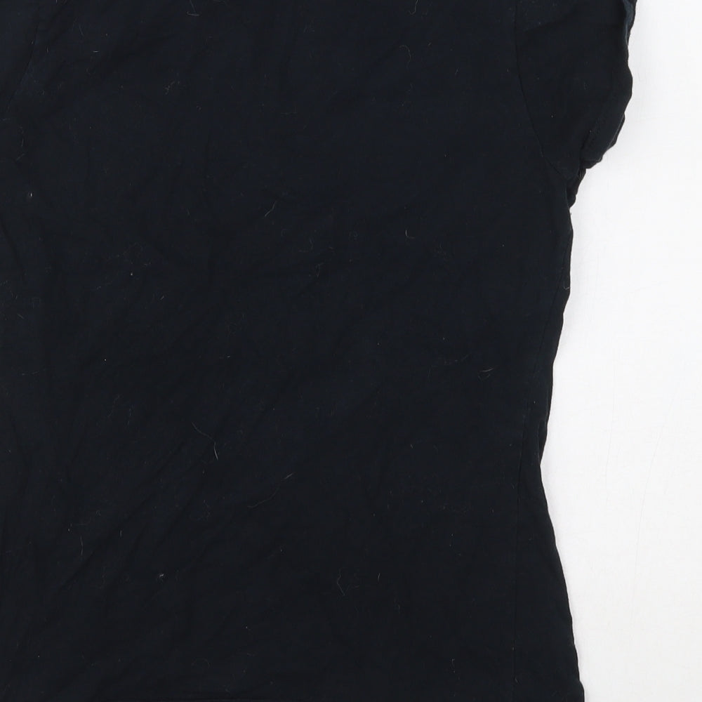 Womens UK Size S Gildan Black Basic T-Shirt