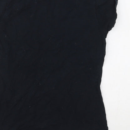 Womens UK Size S Gildan Black Basic T-Shirt