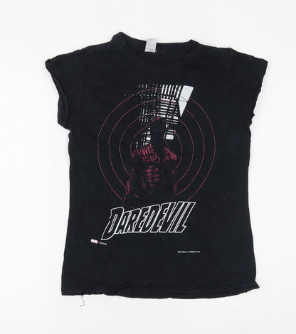 Womens UK Size S Gildan Black Basic T-Shirt