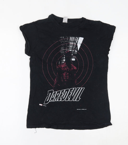 Womens UK Size S Gildan Black Basic T-Shirt