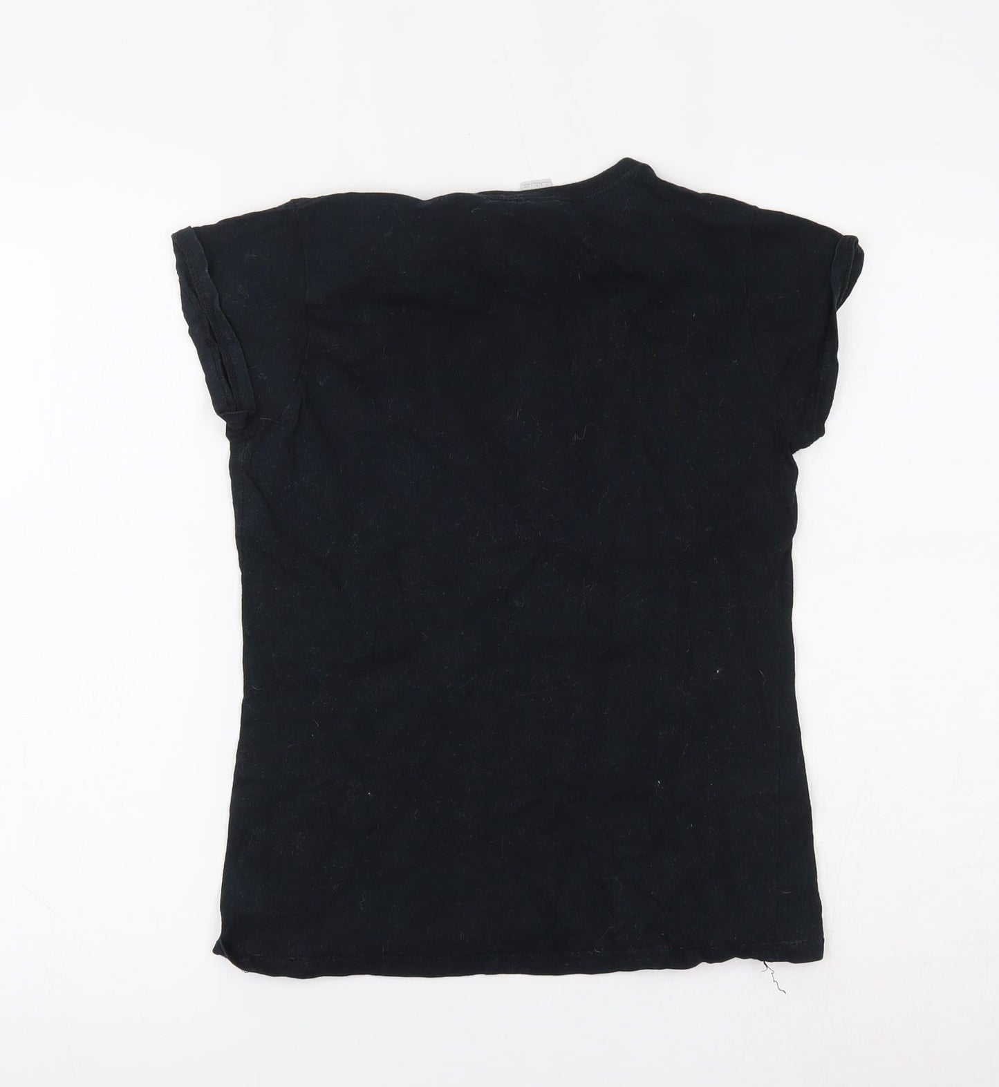 Womens UK Size S Gildan Black Basic T-Shirt