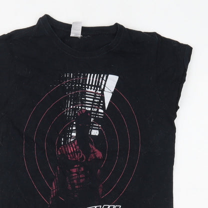 Womens UK Size S Gildan Black Basic T-Shirt