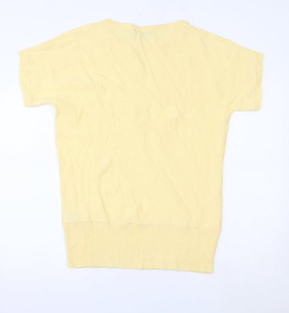 Womens UK Size 12 South Yellow Basic Blouse