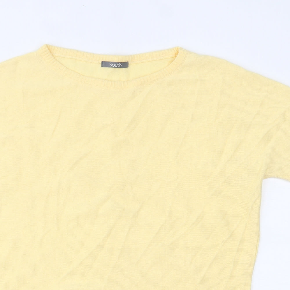 Womens UK Size 12 South Yellow Basic Blouse
