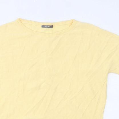 Womens UK Size 12 South Yellow Basic Blouse