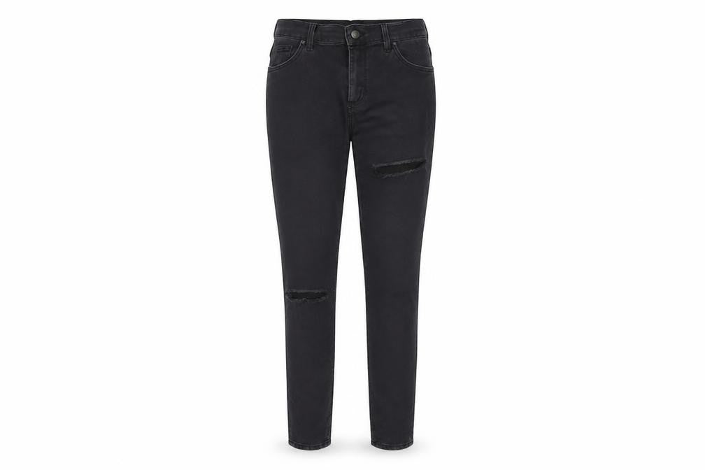 Front view of Topshop women’s grey denim skinny jeans, size UK 30, 30-inch leg