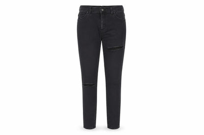 Front view of Topshop women’s grey denim skinny jeans, size UK 30, 30-inch leg