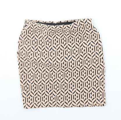 Atmosphere Womens Beige Geometric  A-Line Skirt Size 6