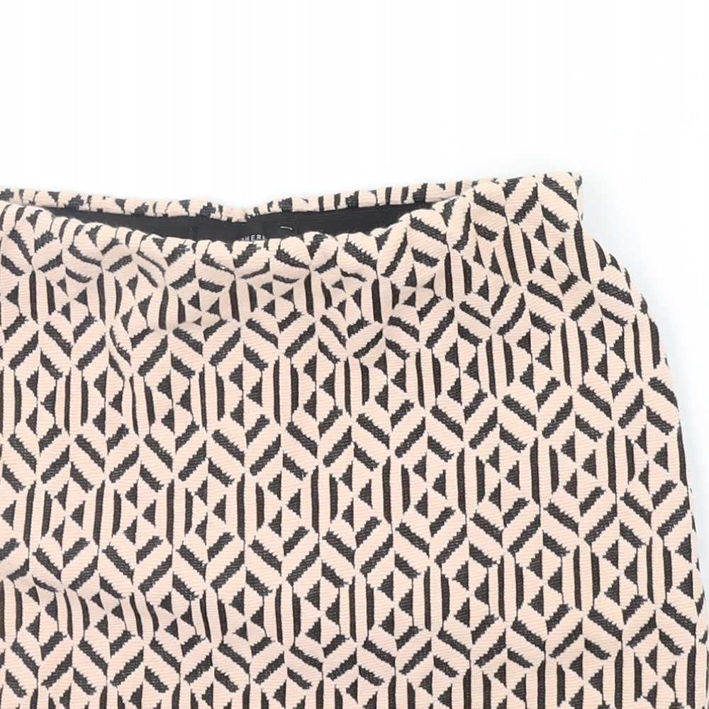 Atmosphere Womens Beige Geometric  A-Line Skirt Size 6