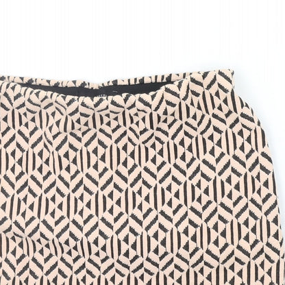 Atmosphere Womens Beige Geometric  A-Line Skirt Size 6
