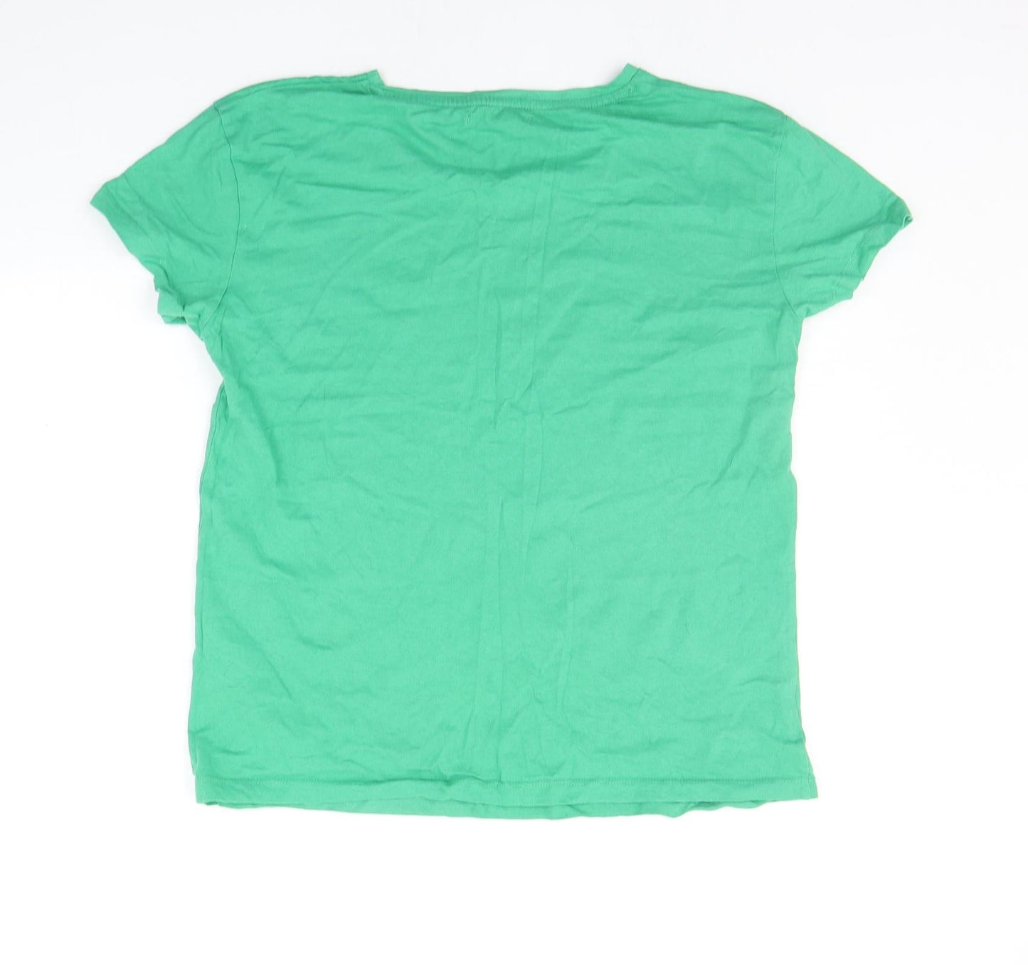 Womens UK Size L Pull&Bear Green Basic T-Shirt
