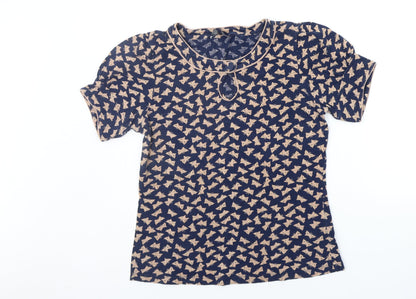 Womens UK Size L French Connection Blue Basic T-Shirt