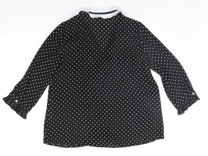 Zara Womens Black Polka Dot  Basic Button-Up Size S