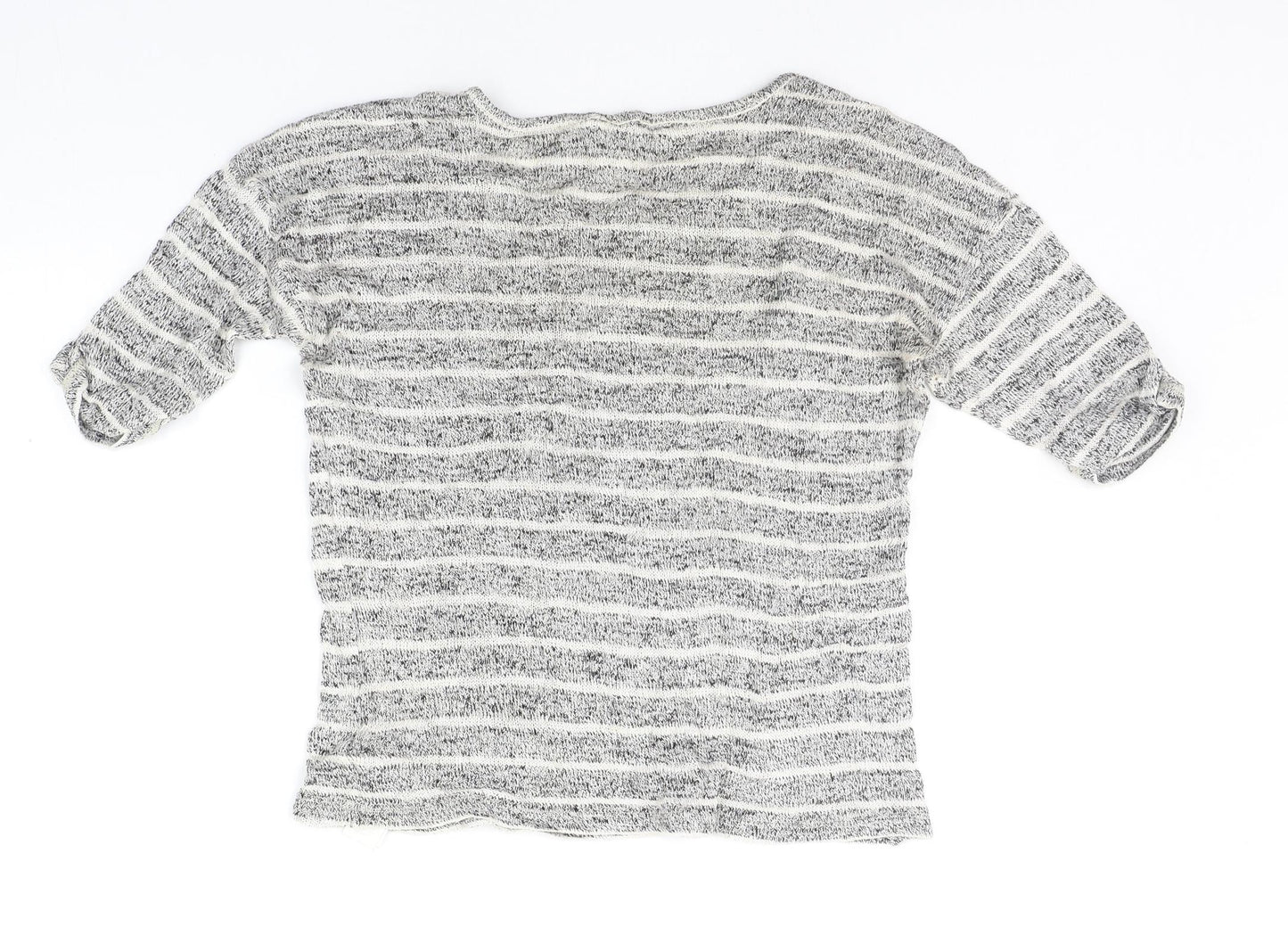 New Look Girls Grey Striped  Basic T-Shirt Size 14-15 Years