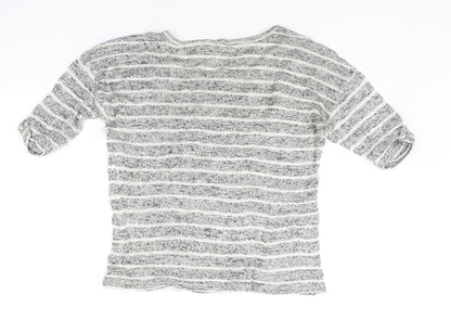 New Look Girls Grey Striped  Basic T-Shirt Size 14-15 Years