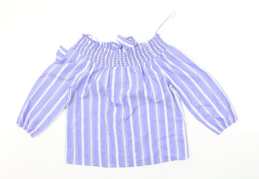 Primark Womens Blue Striped  Basic Blouse Size 10