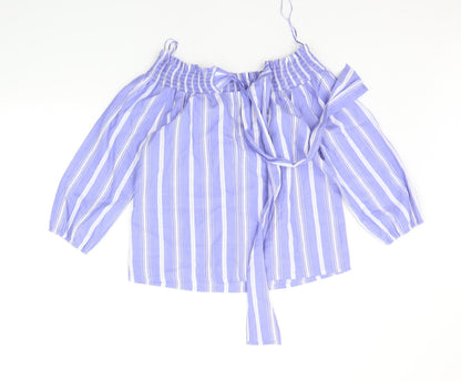 Primark Womens Blue Striped  Basic Blouse Size 10