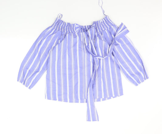 Primark Womens Blue Striped  Basic Blouse Size 10