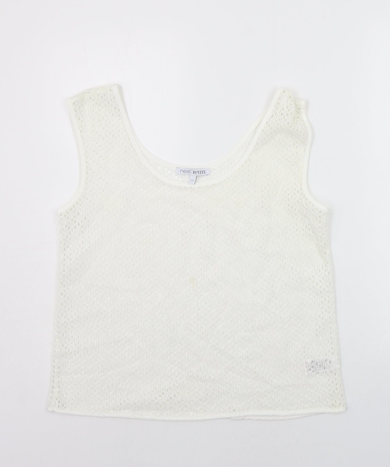 Womens UK Size 10 NEXT White Basic Tank