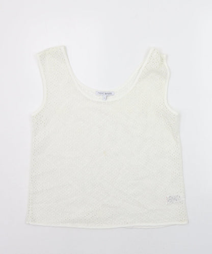 Womens UK Size 10 NEXT White Basic Tank