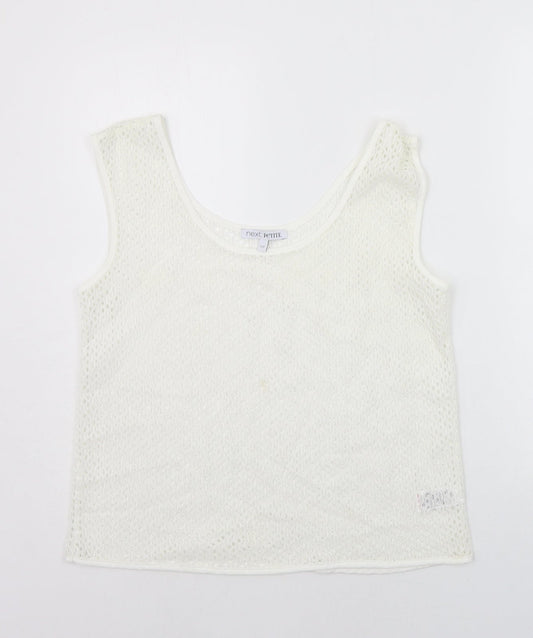 Womens UK Size 10 NEXT White Basic Tank