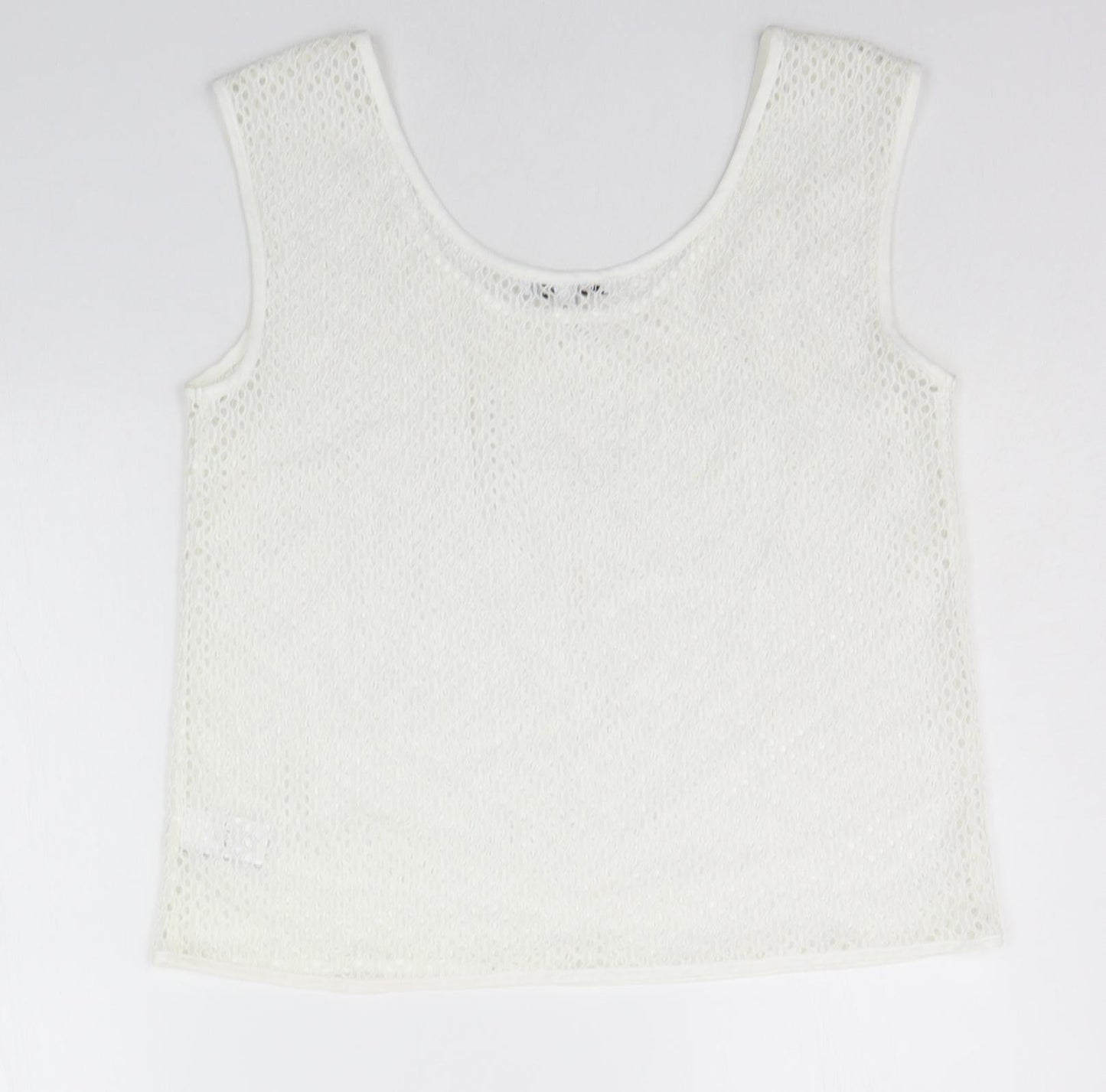 Womens UK Size 10 NEXT White Basic Tank