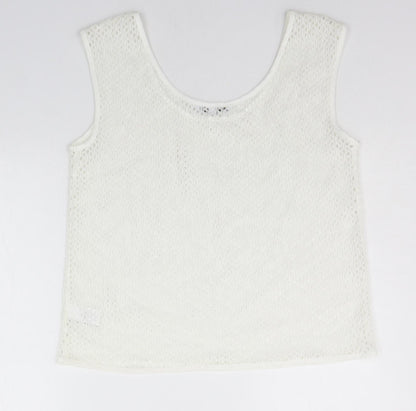 Womens UK Size 10 NEXT White Basic Tank