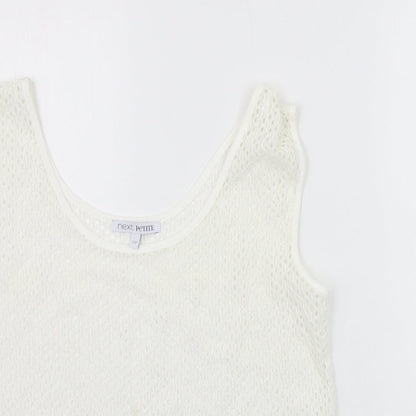 Womens UK Size 10 NEXT White Basic Tank
