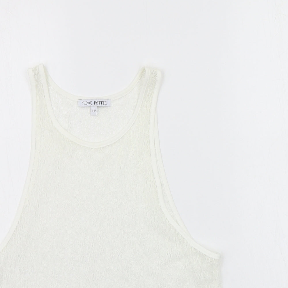 Womens UK Size 10 NEXT White Basic Tank