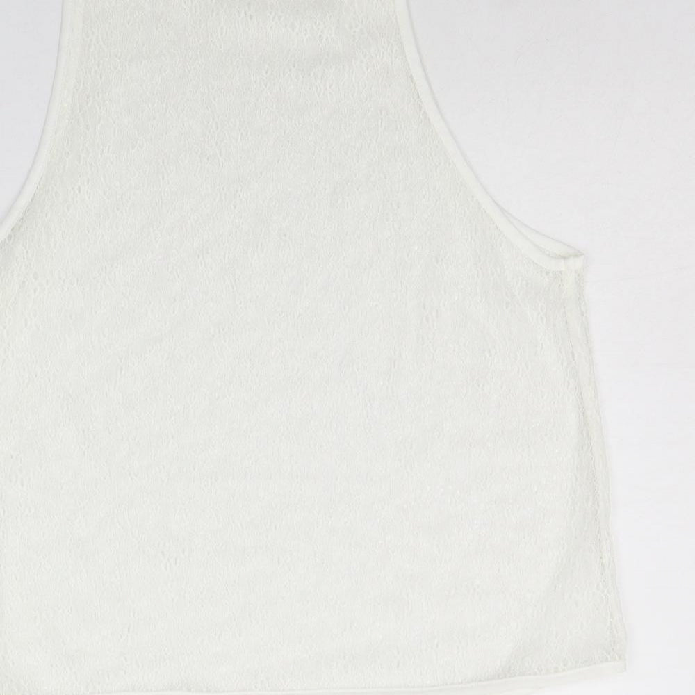 Womens UK Size 10 NEXT White Basic Tank