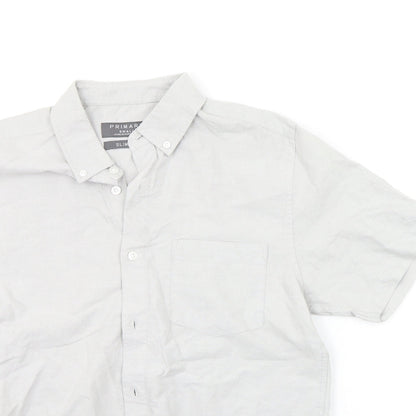 Primark Mens Grey    Button-Up Size S