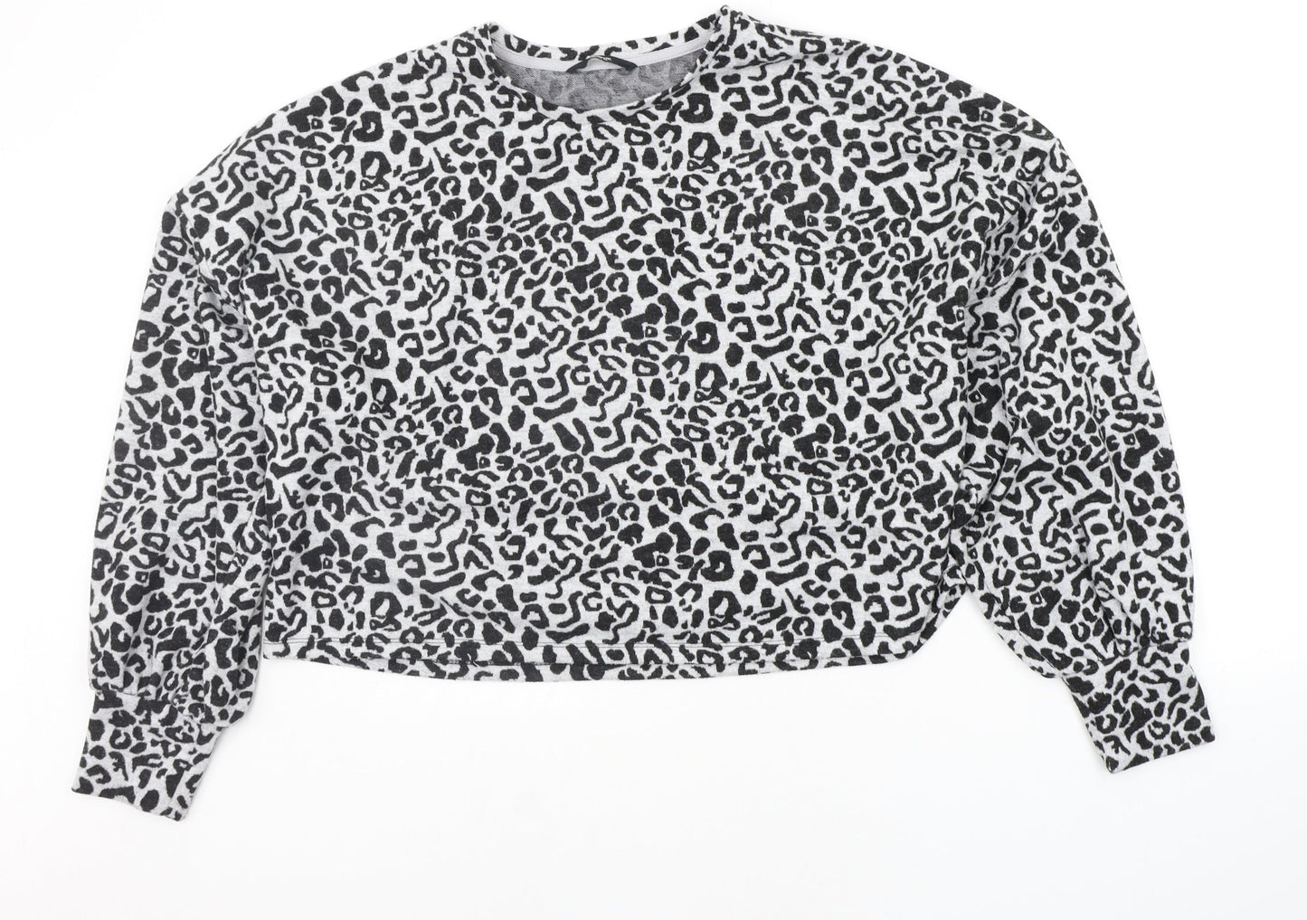 George Womens Black Animal Print  Pullover Jumper Size L