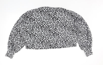 George Womens Black Animal Print  Pullover Jumper Size L