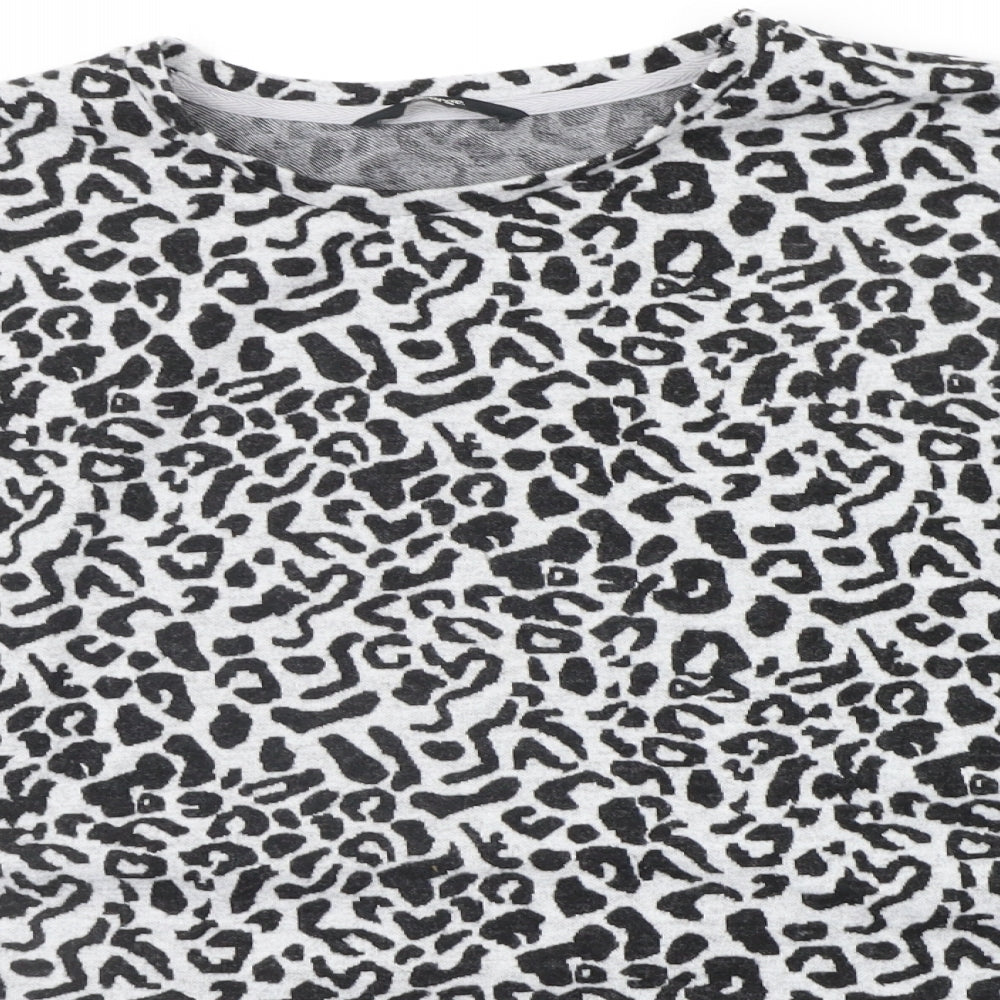 George Womens Black Animal Print  Pullover Jumper Size L