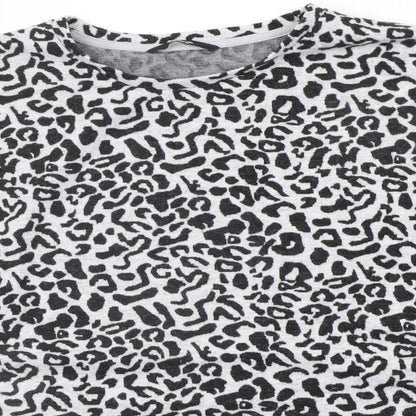 George Womens Black Animal Print  Pullover Jumper Size L