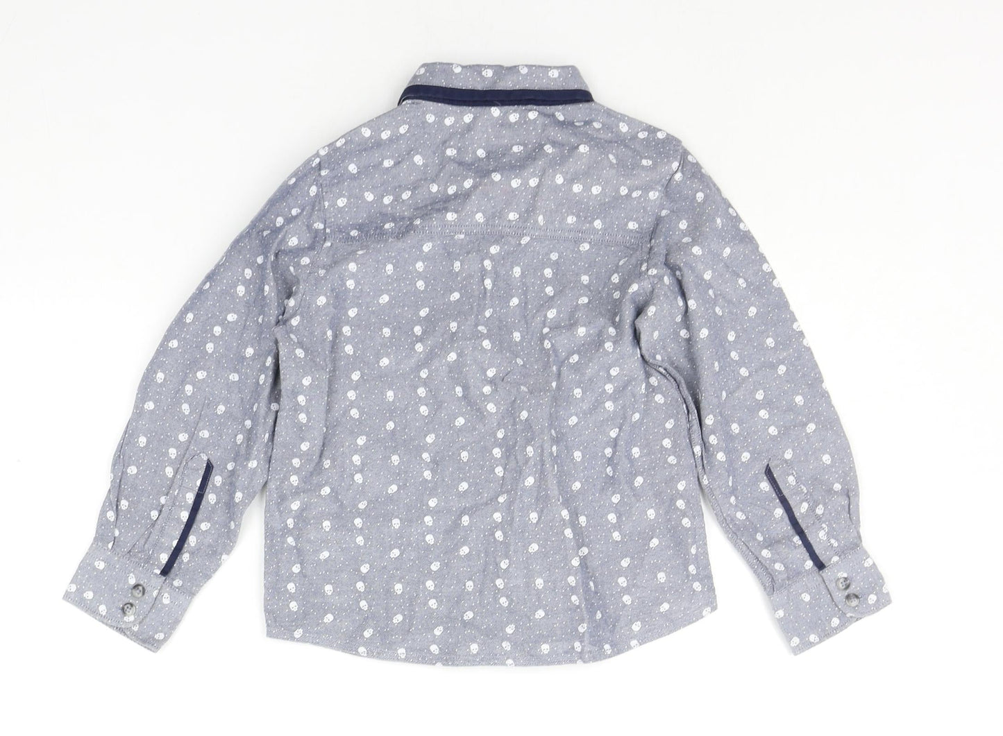 Matalan Boys Grey Geometric  Basic Button-Up Size 3-4 Years  - SKULLS