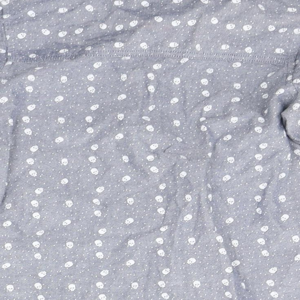 Matalan Boys Grey Geometric  Basic Button-Up Size 3-4 Years  - SKULLS