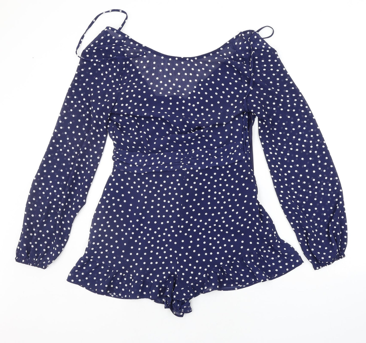 Divided Womens Blue Polka Dot  Jumpsuit One-Piece Size 10