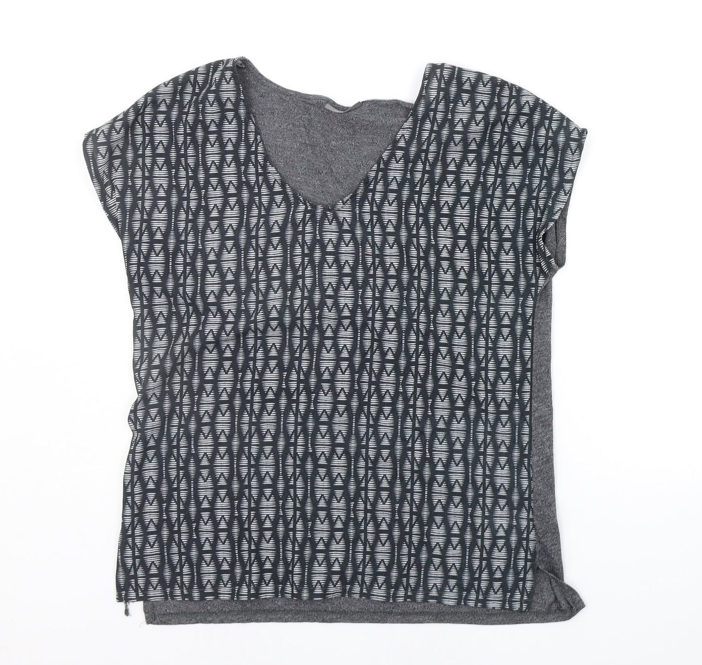 Womens UK Size S Yessica Grey Basic T-Shirt