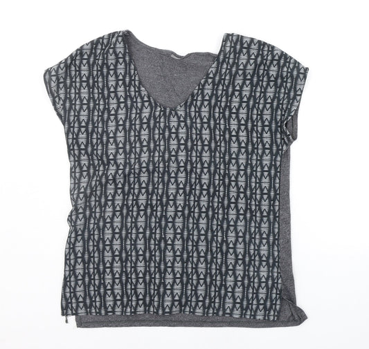 Womens UK Size S Yessica Grey Basic T-Shirt