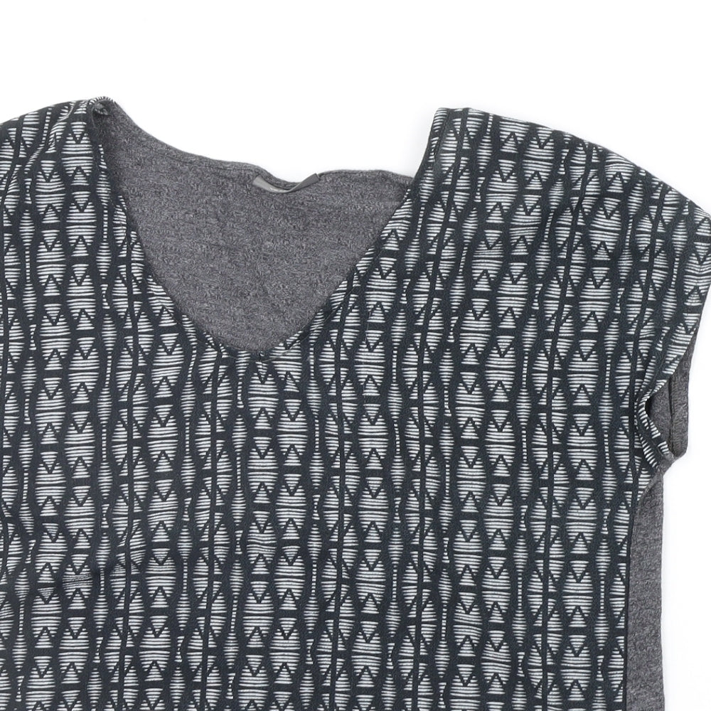 Womens UK Size S Yessica Grey Basic T-Shirt