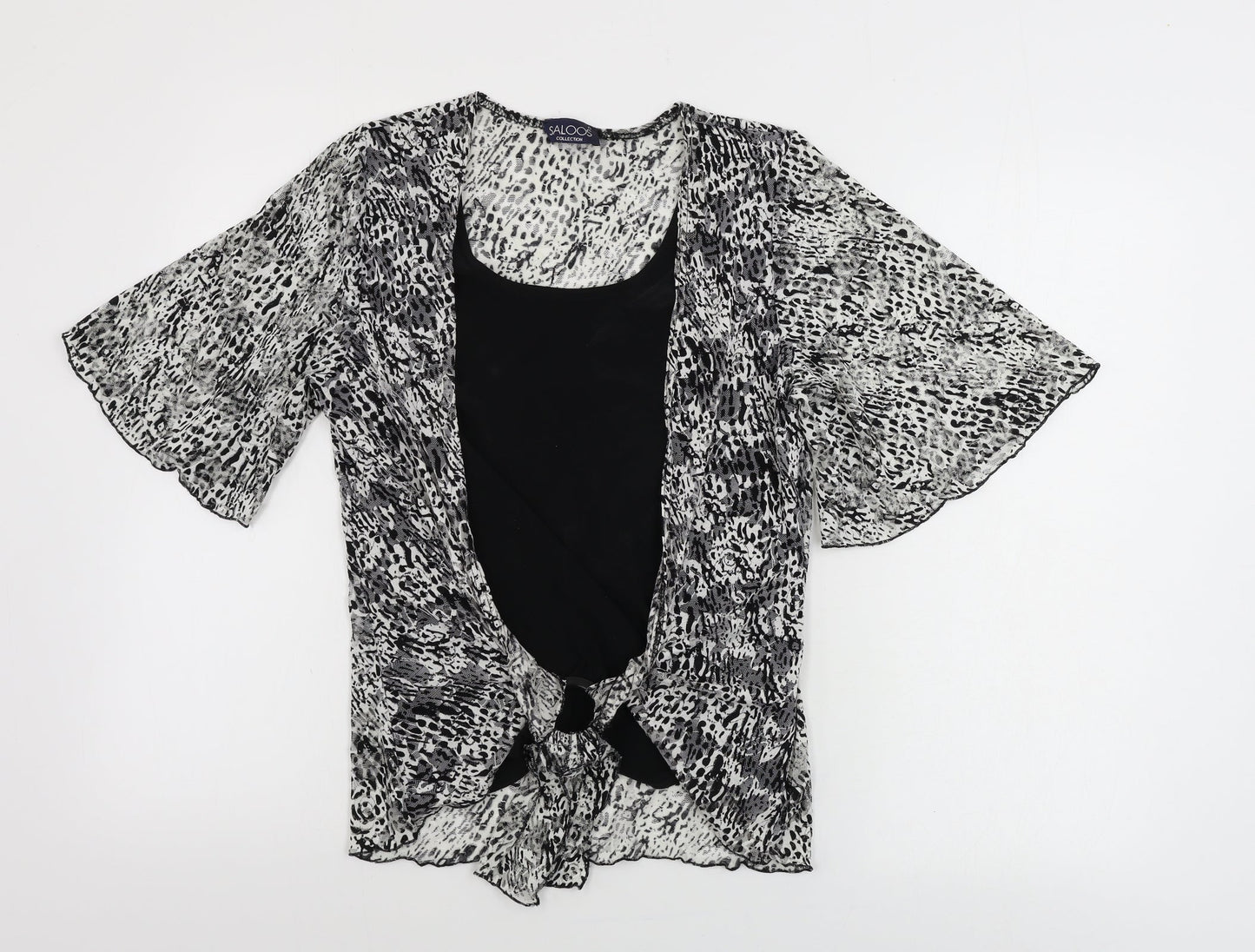 Womens UK Size M Saloos Black Basic T-Shirt