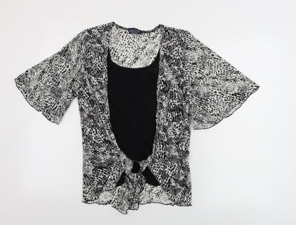 Womens UK Size M Saloos Black Basic T-Shirt