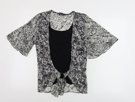 Womens UK Size M Saloos Black Basic T-Shirt