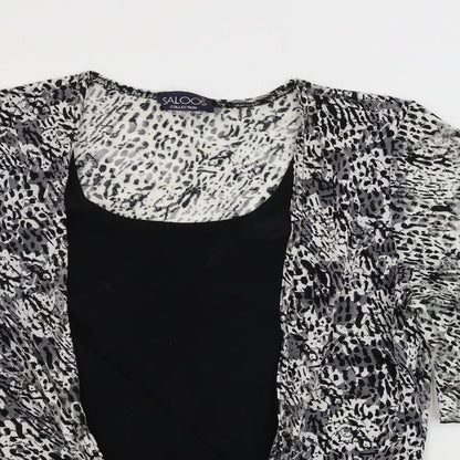 Womens UK Size M Saloos Black Basic T-Shirt