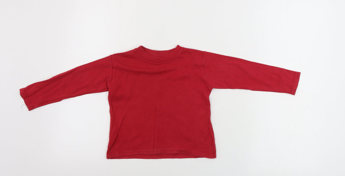Additional front view of Preworn boys’ red basic t-shirt, size 2, years